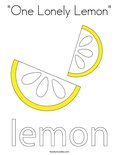"One Lonely Lemon"Coloring Page