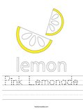 Pink Lemonade Worksheet