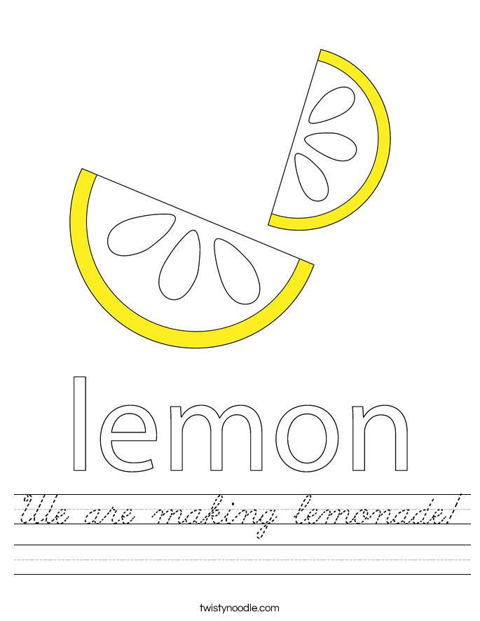 We are making lemonade! Worksheet