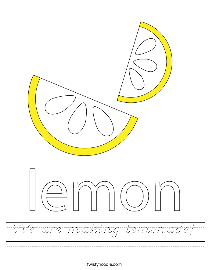 We are making lemonade! Worksheet