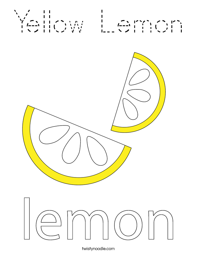 Yellow Lemon Coloring Page