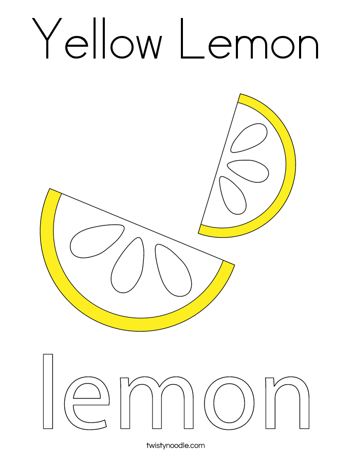 yellow lemon coloring page twisty noodle