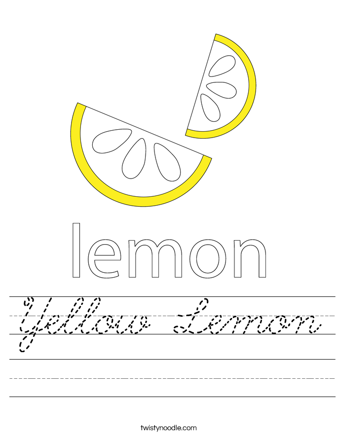 Yellow Lemon Worksheet