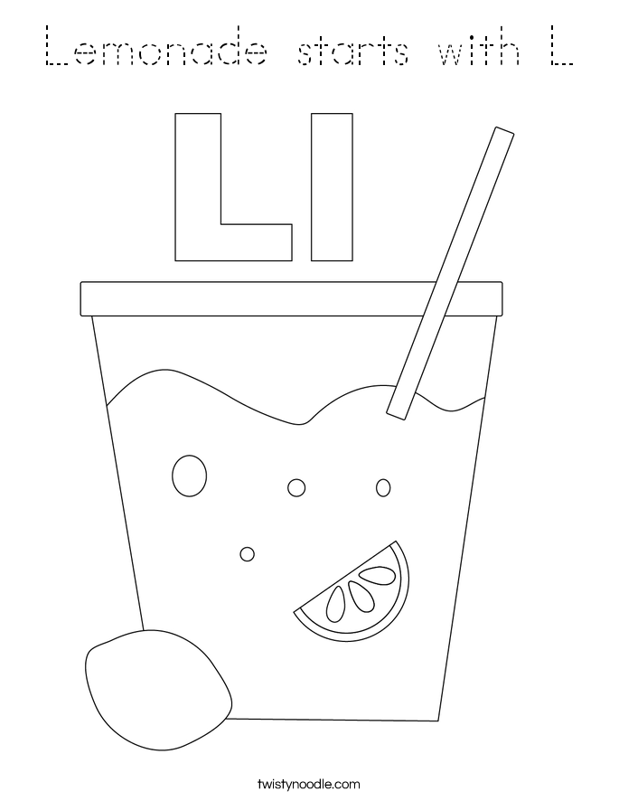 Lemonade starts with L Coloring Page