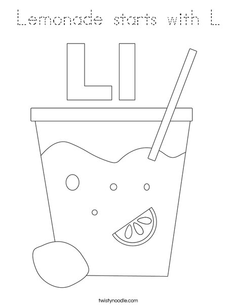 Lemonade Coloring Page
