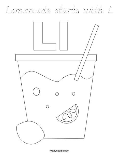 Lemonade Coloring Page