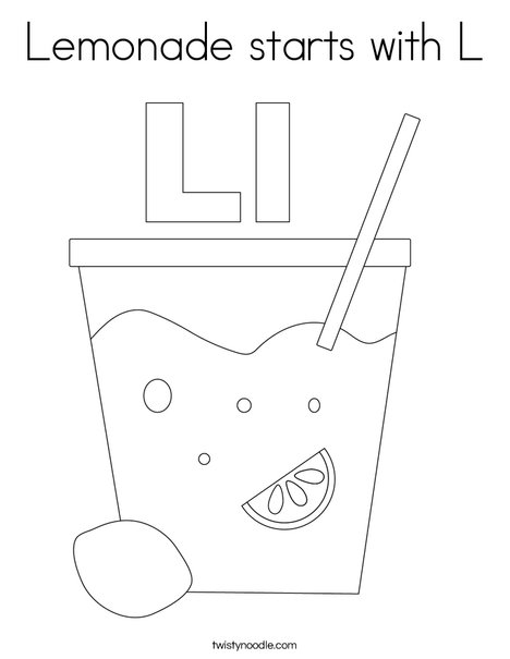 Lemonade Coloring Page
