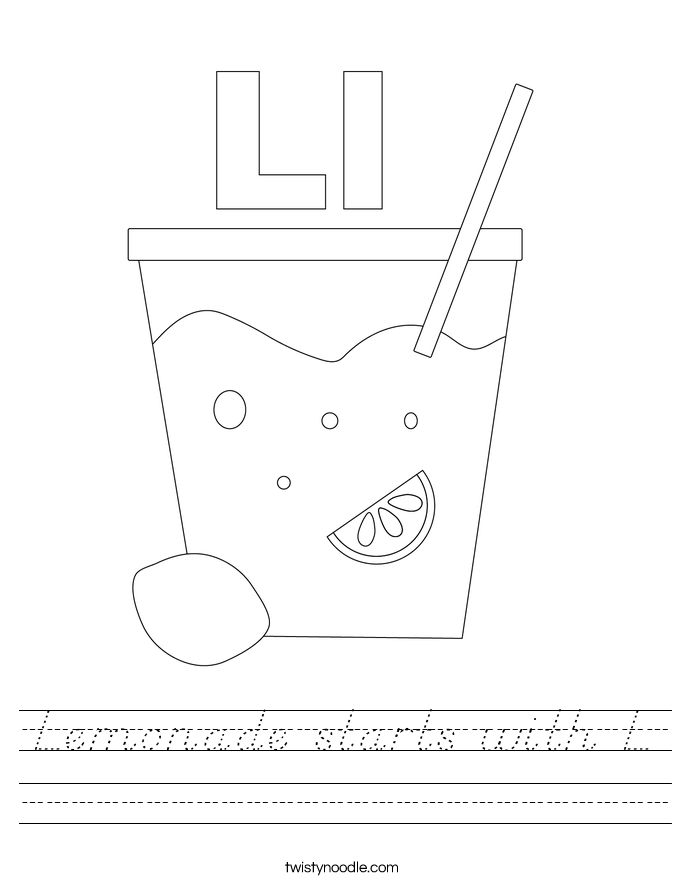 Lemonade starts with L Worksheet