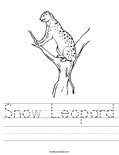 Snow Leopard Worksheet