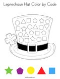 Leprechaun Hat Color by Code Coloring Page