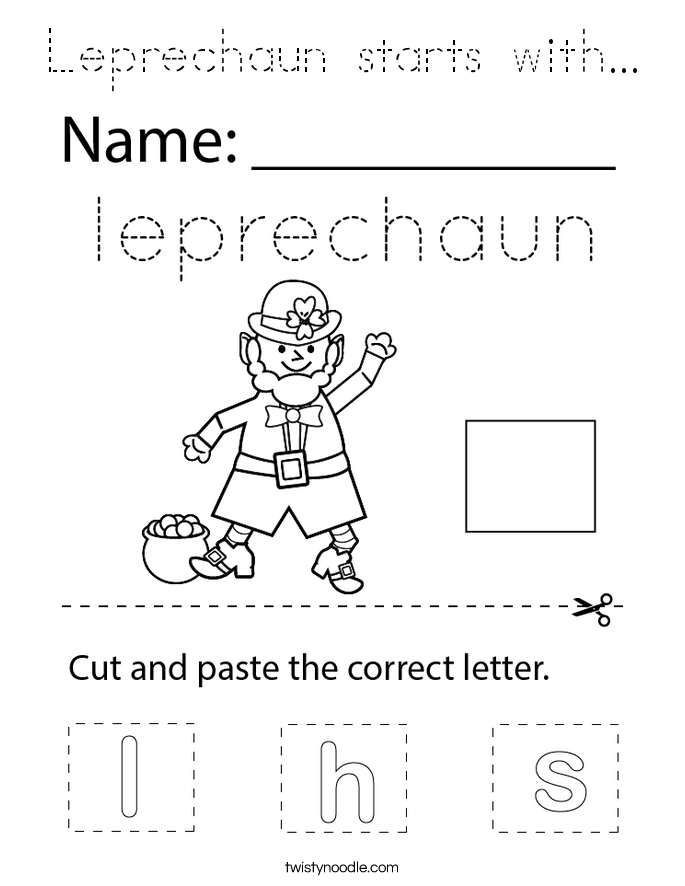Leprechaun starts with... Coloring Page