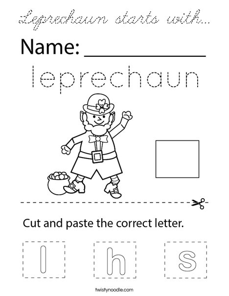 Leprechaun starts with... Coloring Page
