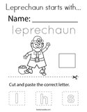 Leprechaun starts with Coloring Page