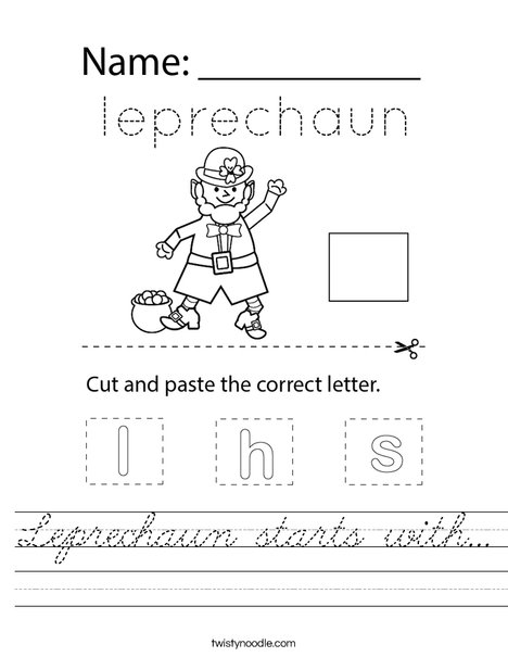 Leprechaun starts with... Worksheet