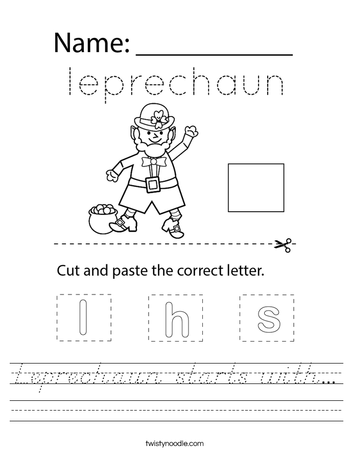 Leprechaun starts with... Worksheet