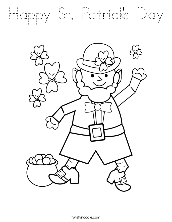 Happy St. Patrick's Day Coloring Page