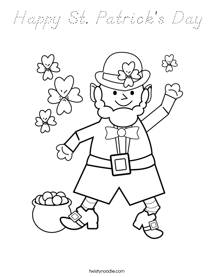 Happy St. Patrick's Day Coloring Page