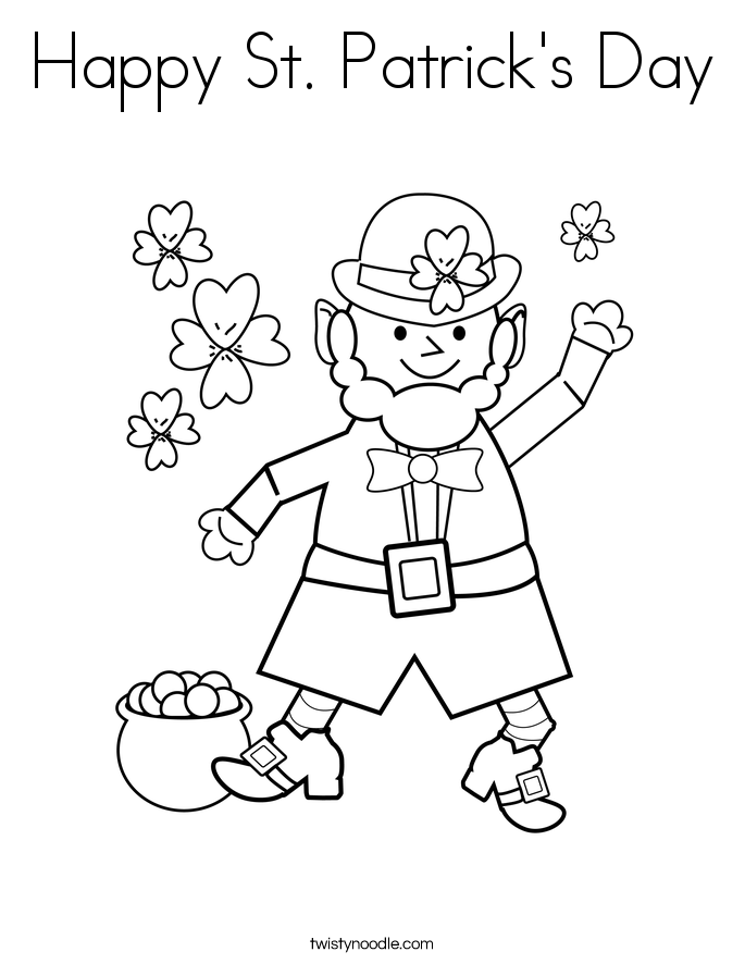 Happy St. Patrick's Day Coloring Page