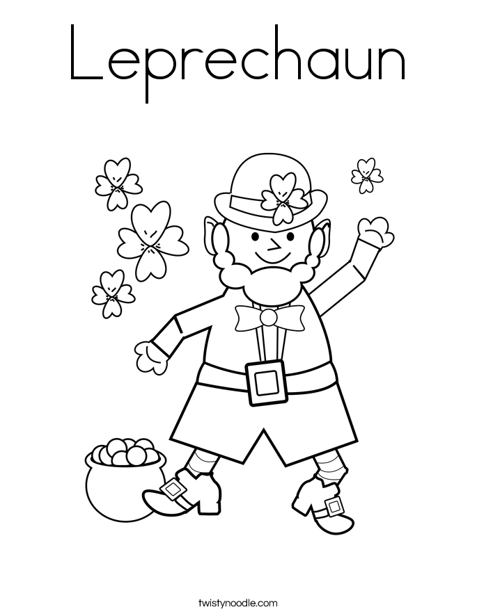 Leprechaun Coloring Page Twisty - Leprechaun Coloring Page 