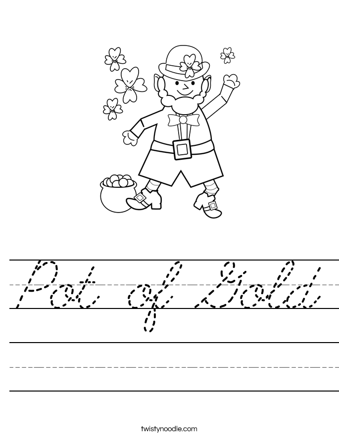 Pot of Gold Worksheet