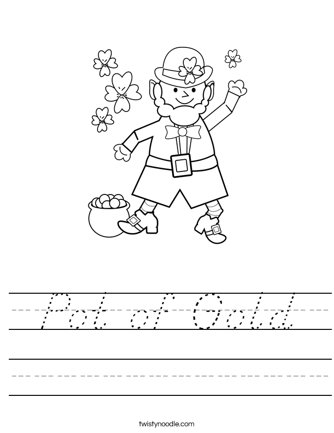 Pot of Gold Worksheet