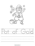 Pot of Gold Worksheet