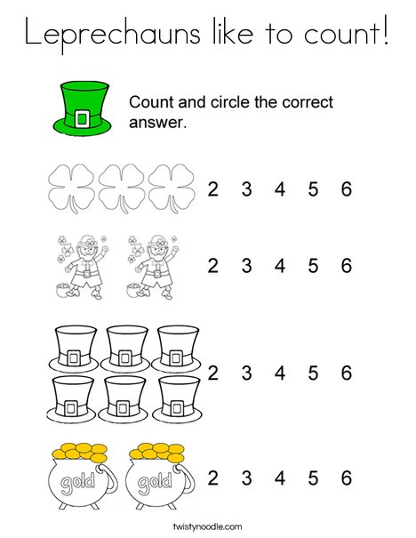 Leprechauns like to count! Coloring Page