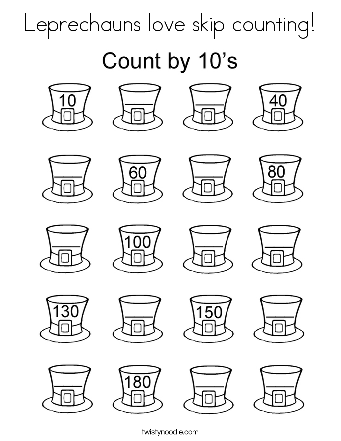 Leprechauns love skip counting! Coloring Page