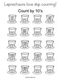 Leprechauns love skip counting! Coloring Page