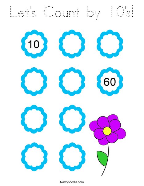 Let's Count by 10's! Coloring Page