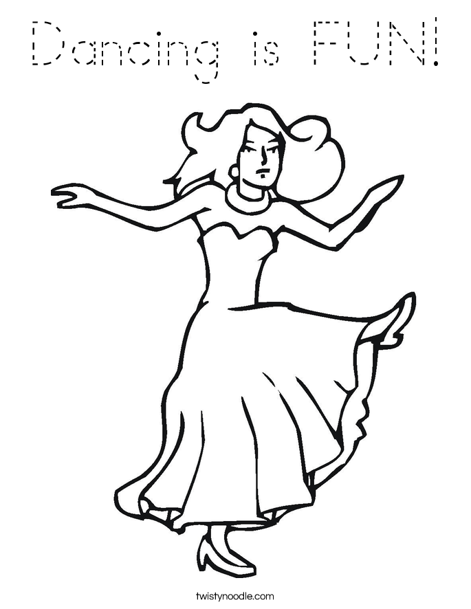 Dancing is FUN! Coloring Page