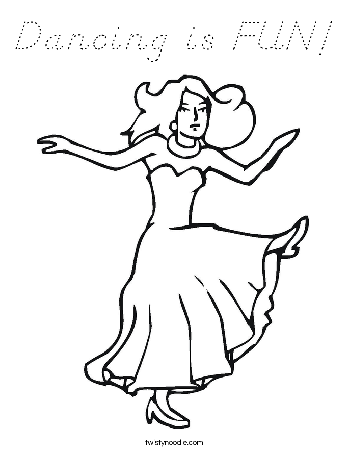 Dancing is FUN! Coloring Page