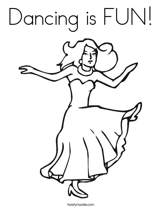 Dancing is FUN! Coloring Page