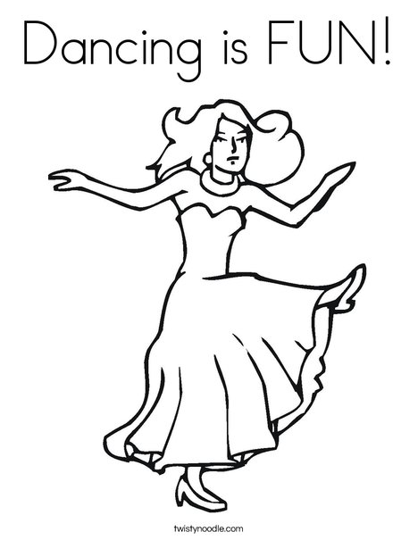 Dancer with Long Dress Coloring Page