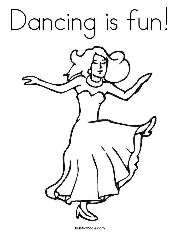 Dancing is fun! Coloring Page