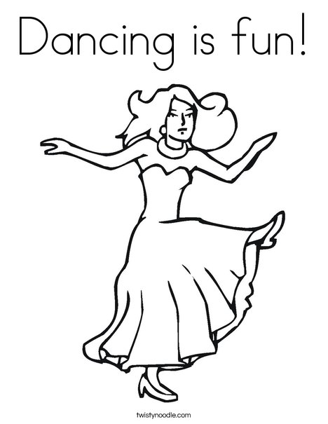 Dancer with Long Dress Coloring Page