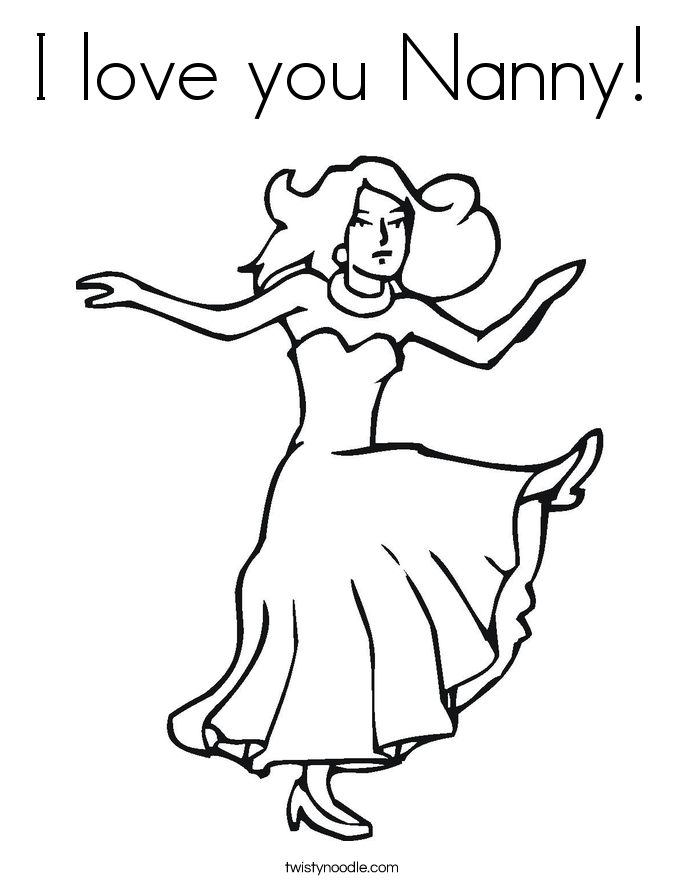 I love you Nanny! Coloring Page