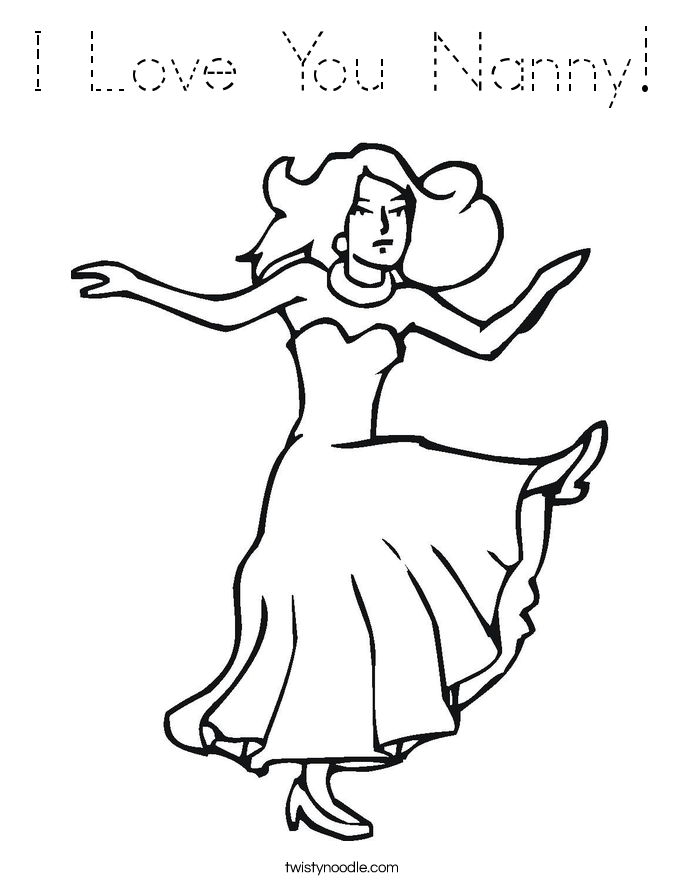 I Love You Nanny! Coloring Page