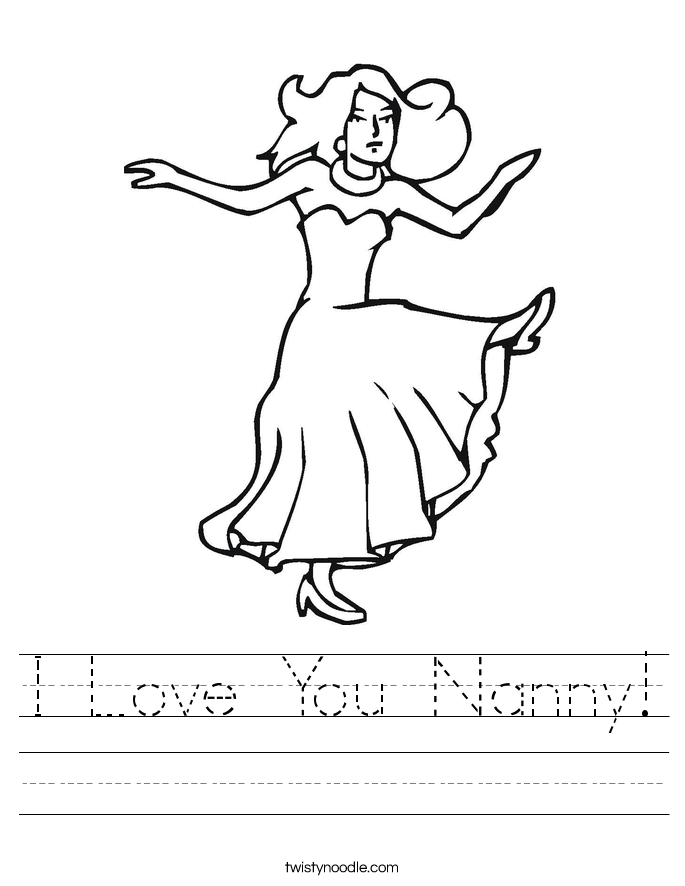 I Love You Nanny! Worksheet