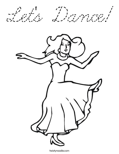 Dancer with Long Dress Coloring Page