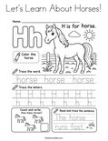Let's Learn About Horses! Coloring Page