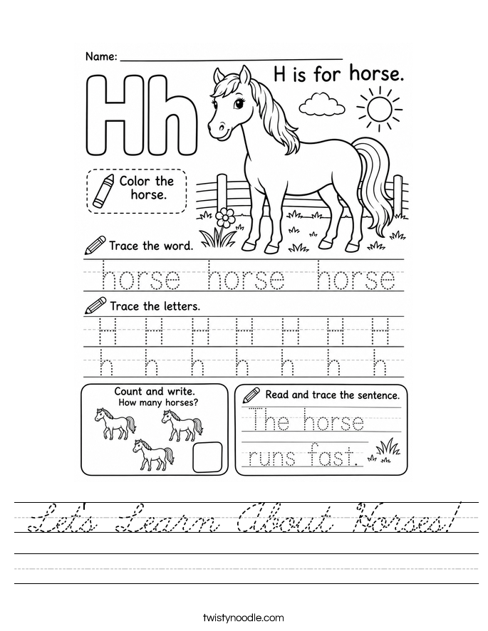 Let's Learn About Horses! Worksheet