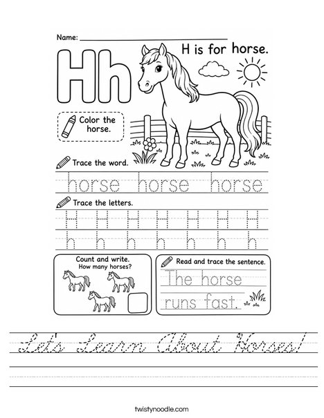 Let's Learn About Horses! Worksheet