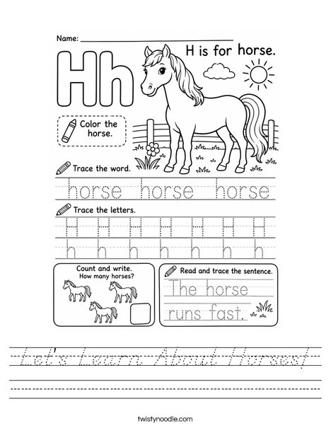 Let's Learn About Horses! Worksheet