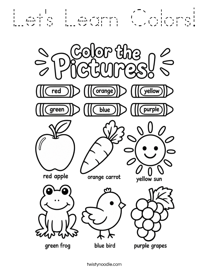 Let's Learn Colors! Coloring Page