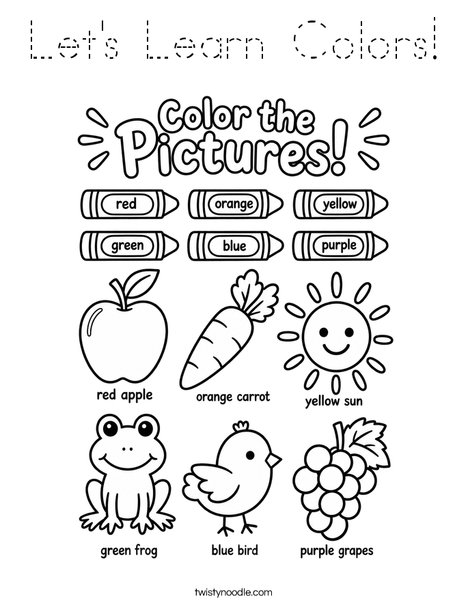 Let's Learn Colors! Coloring Page