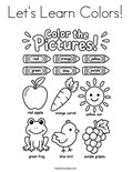 Let's Learn Colors! Coloring Page