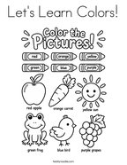 Let's Learn Colors Coloring Page