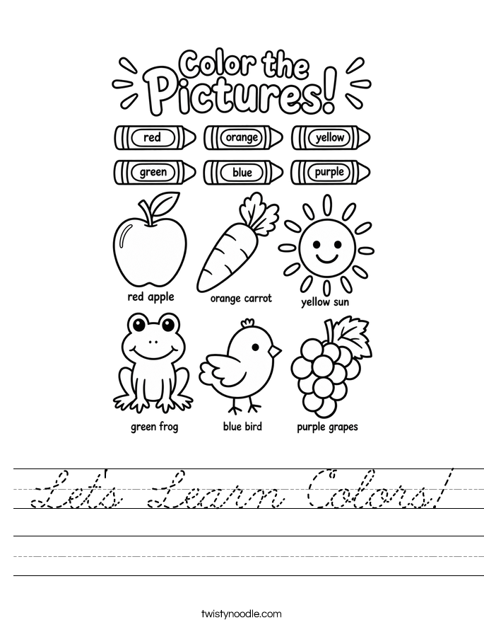 Let's Learn Colors! Worksheet