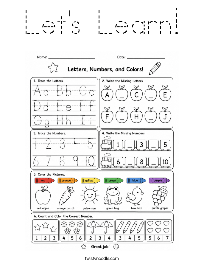 Let's Learn! Coloring Page